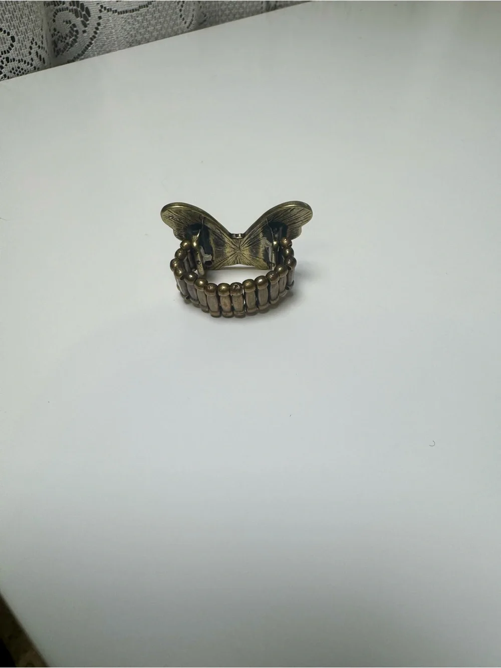 paparazzi Black and Antique Gold Butterfly Stretch Ring
